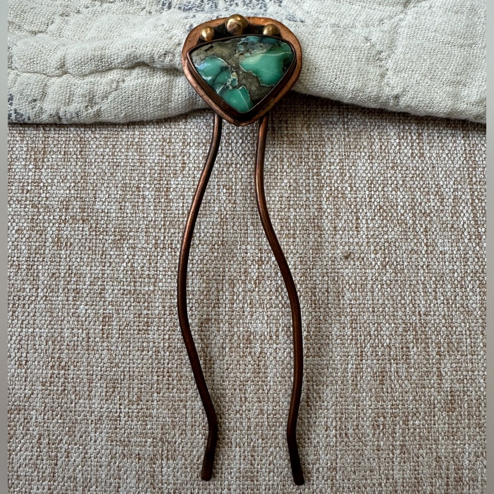 Copper and Turquoise Hair Pin